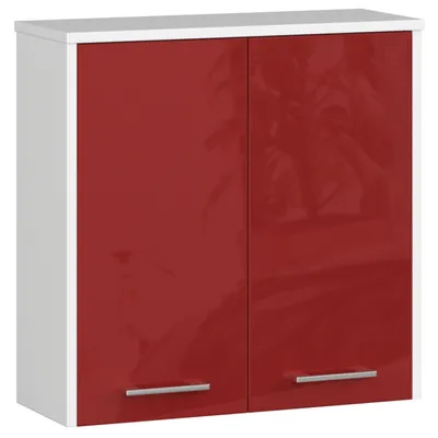 Produktbild von AKORD Furniture Factory OP0LLAZW60CZERWPOL, Weiß, Frei stehend, 2 Regale, 2 Tür(en), Glänzend, Drehtür