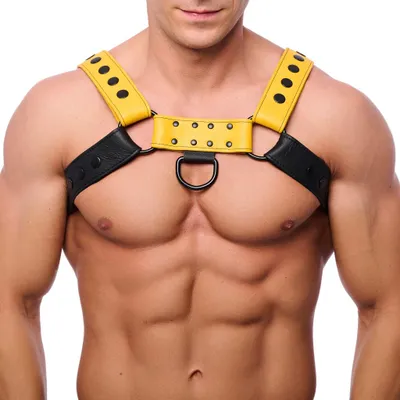 Immagine prodotto di Nero-Giallo Snap guinzaglio in pelle S/M