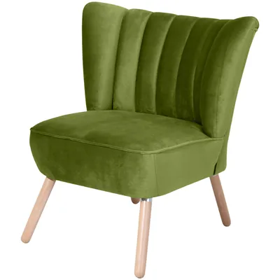 Produktbild von Max Winzer Sessel Alessandro - Samtvelours oliv - Maße: 70 x 66 x 80 cm