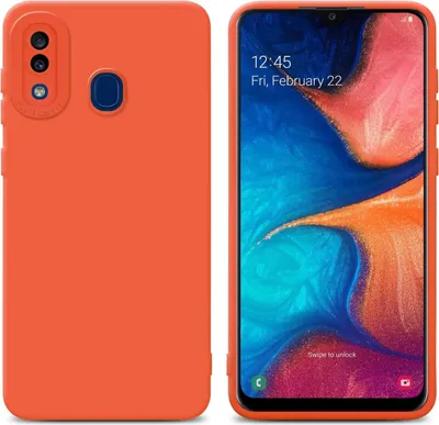 Immagine prodotto di Cadorabo cover per Samsung Galaxy A20 / A30 / M10s cover protettiva in TPU arancione custodia in silicone custodia per telefono cellulare