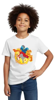 Produktbild von Spreadshirt Benjamin Blümchen Ich Bin Jetzt 3 Kinder T-Shirt, 122/128 (7-8 Jahre), Weiß