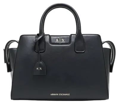 Immagine prodotto di Armani Exchange A|X, modello Amelie da donna, con logo in rilievo, effetto lucido, colore nero