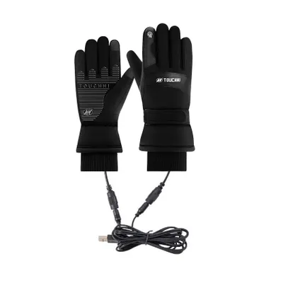 Produktbild von Beheizte Handschuhe, elektrisch beheizte Handschuhe | USB-Touchscreen Winterhandschuhe | Thermohandschuhe mit elastischer Handgelenkschlaufe zum Wandern - XL