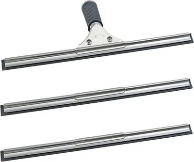 Productafbeelding van Famanu raamtrekker, 35 cm, met verwisselbare rubberen strip - ideaal voor het streepvrij reinigen van ramen, douches en badkamers