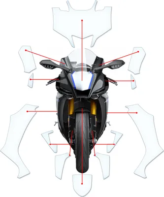 Produktbild von Lackschutzfolie Steinschlagschutz passend für Yamaha YZF-R1M 2020+