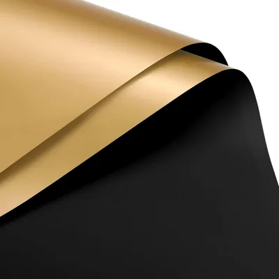 Produktbild von Geschenkpapier Blumenstrauß 20 Blatt Schwarz+Gold 58x58cm Kunststofffolie wasserfest