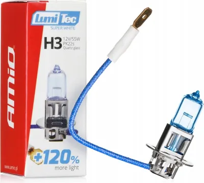 Zdjęcie produktu dla Żarówka halogenowa H3 12V 55W LumiTec Super White +120% AMIO-02136