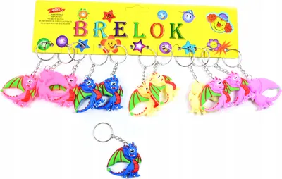 Produktbild von Gummi Drachen Schlüsselanhänger 12er Set Bunt Kinder Rucksack Anhänger Geschenkidee