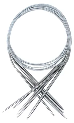 Immagine prodotto di Ferri circolari - Acciaio inossidabile - 100 cm - Set di 6 misure da 2,5 a 5 mm