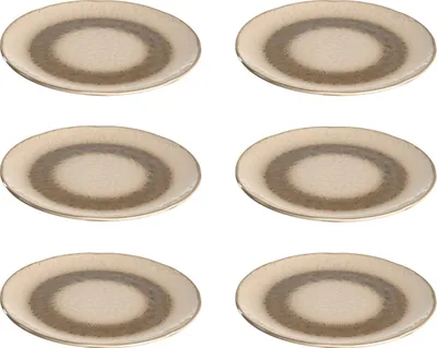 Produktbild von Leonardo Matera Keramik-Teller 6-er Set, spülmaschinengeeignete Speise-Teller, Essteller mit Glasur, 6 runde Steingut-Teller grau, Ø 22,5 cm, 018555