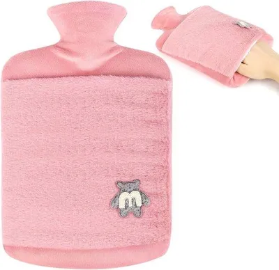 Imagen del producto de Bolsa de agua caliente Unyqoos® de 2 litros con un suave forro de poliéster, a prueba de fugas y con un olor tro, con 2 aberturas laterales. Proporciona calor para aliviar dolores de estómago, espalda y piernas en niños