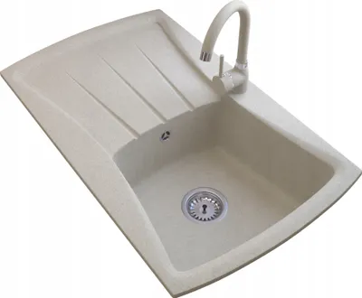 Immagine prodotto di Granitan | Lavello in granito + set NEW LINE + nero marmorizzato - Alta qualità e durata - rubinetto incluso