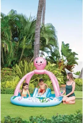 Produktbild von Aufblasbarer Spielplatz INTEX Oktopus, 229 Liter, 2+ Jahre, 234 x 183 x 150 cm, Inklusive 2 aufblasbare Ringe
