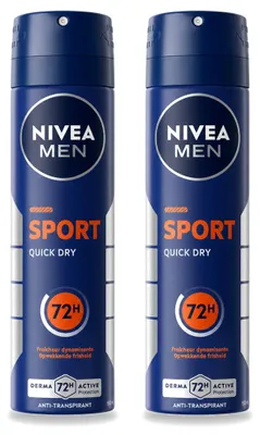 Obrázek produktu pro 2 x NIVEA MEN Sport, antiperspirační deodorant ve spreji, 150 ml - výhodná balení - 2 kusy