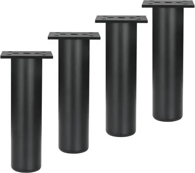 Obrázek produktu pro 180 mm, černá, výška nábytkové nohy, nohy skříněk, hliníková slitina, kuchyňské nohy, nohy pohovky, kovové stolové nohy