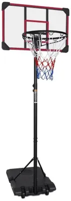 Image de Panier de basket portable, réglable en hauteur de 170 à 213 cm, équipé de roulettes pour une utilisation en intérieur et en extérieur