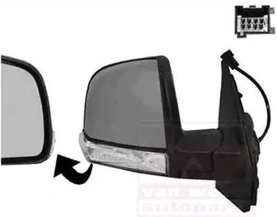Produktbild von VAN WEZEL 1638806 Außenspiegel Seitenspiegel Rechts für FIAT DOBLO Kasten/Kombi (263) Konvex Beheizt Grundiert