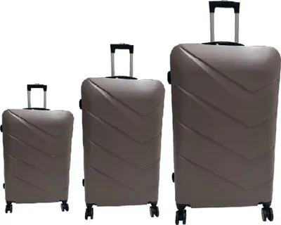 Produktbild von Hoffmanns Waveline Platin 3-teiliges Koffer-Set - ABS-Hartschale mit Zahlenschloss & 360° Rollen
