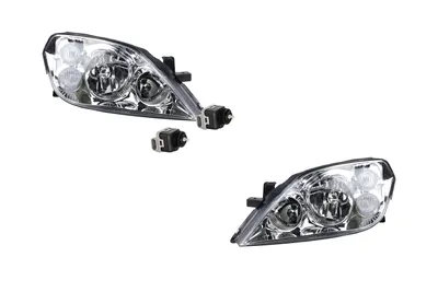 Produktbild von Scheinwerfer passend für Nissan Primera P12 02- H7 Set Links Rechts + Stellmotor 26060AU800 26060AU80B 26010AU800 26010AU80B 26056BN702 26056AU Johns