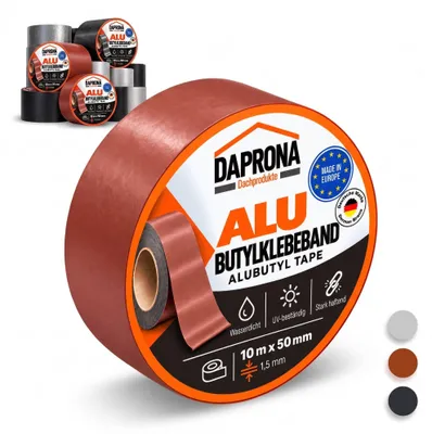 Produktbild von DAPRONA Butylband Panzertape wasserfest 10m x 50mm Ziegelrot