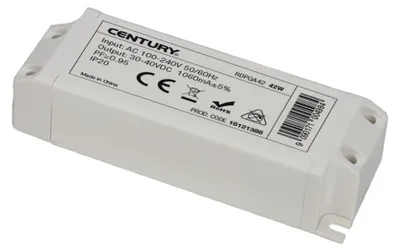 Produktbild von CENTURY Ersatz-LED-Treiber für 42 W, Schutzart IP20, 100–240 V AC. CEN RDPQA42