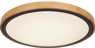 A close-up, straight-on view of a modern ceiling light fixture.
