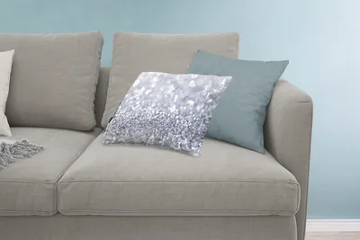 Produktbild von MuchoWow® Zierkissen Sofakissen Wohnzimmer Dekokissen 60x40 cm Silber glitzert - Kopfkissen - Polster mit Foto