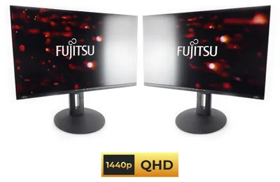 Produktbild von 2x Fujitsu B27-9 TS WQHD 27' IPS LED Monitor 16:9 350cd 5ms 1000:1 HDMI DP DVI-D - Refurbished A-