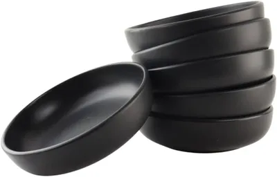Produktbild von Suppenteller 6er Set, 19 cm, schwarz, Keramik, für Suppe