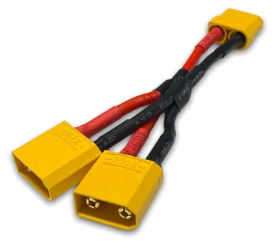 XT90 Paralleladapter 2x männlich auf 1x weiblich, 10 cm, 12 AWG