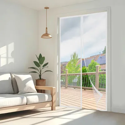 Zdjęcie produktu dla Magnetyczna moskitiera do drzwi balkonowych 110 x 240 cm, biała Łatwa w montażu