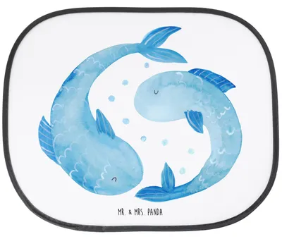 Produktbild von Mr. & Mrs. Panda Sonnenschutz Auto Sternzeichen Fische - Weiß - Geschenk, Geburtstag März, Scheibenschutz, Fisch, Februar, Seitlicher, Sonnenblende, Sternbild, für