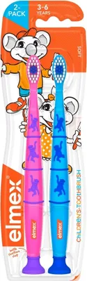 Obrázok produktu pre Elmex Zubná kefka pre deti od 3 do 6 rokov mäkká - DUO 1+1 zdarma - mix farieb
