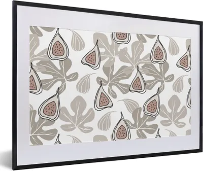 Produktbild von MuchoWow® Gerahmtes Poster Sommer - Feigen - Blätter 60x40 cm - Poster mit Schwarzem Bilderrahmen Wandposter Rahmen Foto Bilder - Schlafzimmer - Plakat in Rahmen - Drucken