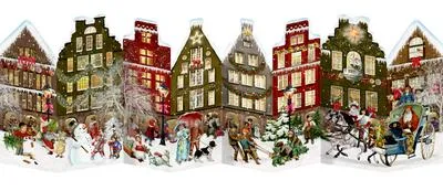 Produktbild von Nostalgisches Häuserleporello Adventskalender