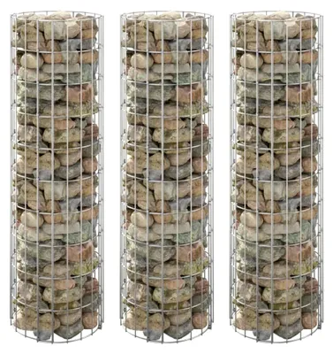 Produktbild von Runde Gabionen-Hochbeete, 3 Stück, verzinkter Stahl, 30 x 100 cm