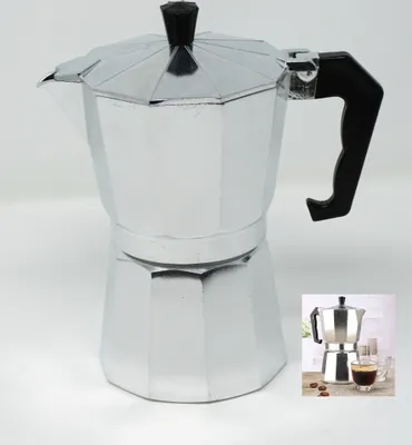 Produktbild von Espressokocher Espressokanne Aluminium 6 Tassen Espresso Mokkakanne Kaffeekocher
