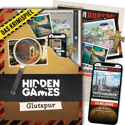 Produktbild von NEU - Hidden Games Tatort - Glutspur - Deutsch - realistisches Krimispiel, spannendes Detektivspiel, Escape Room Spiel