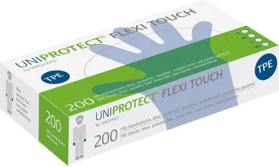 Produktbild von TPE-Handschuhe Uniprotect flexi touch -  blau - Gr. M - 200 Handschuhe