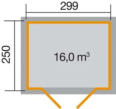 Produktbild von WEKA 323.3025.20400 Gartenhaus/Blockbohlenhaus Trend  mit Doppeltür ; Größe: 4 ; Farbgebung: Naturbelassen ; Wandstärke: 19 mm ; Maße (LxBxH): 299 cm x 250 cm x 232 cm ; Seitenwandhöhe: 186 cm