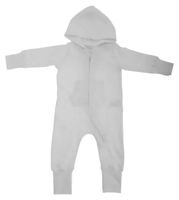 Produktbild von Babybugz Baby Strampelanzug / Schlafanzug mit Kapuze FK169 (6-12 Monate (62-74)) (Grau meliert)