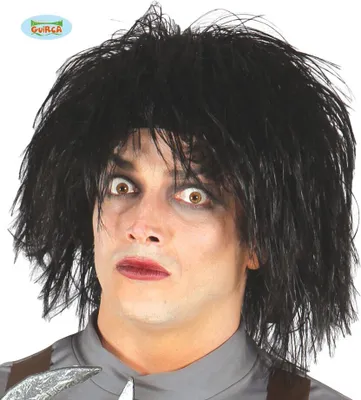 Produktbild von Film Gothic Perücke Schwarz Halloween Kostüm Zubehör Uni Erwachsene Perücke Erschreckender Party Spezialeffekt, Farbe: Schwarz