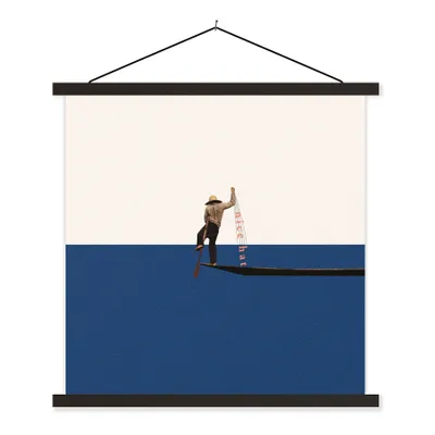 Produktbild von MuchoWow® Textilposter Frau - Komplimente - Abstrakt 60x60 cm mit schwarzem Rahmen - Posteraufhänger