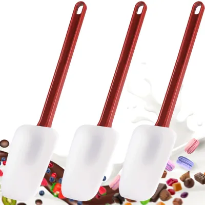 Produktbild von 3-teiliges Silikonspatel- und Löffelset, 41 cm, hitzebeständig, antihaftbeschichtet, BPA-frei