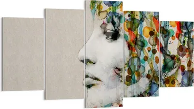 Produktbild von Bild auf Leinwand - Leinwandbild - Gesicht Frau - 160x85cm - Wand Bild - Wanddeko - Wandbilder - Leinwanddruck - Bilder - Kunstdruck - Wanddekoration - Leinwand bilder - Wandkunst - EA160x85-3533