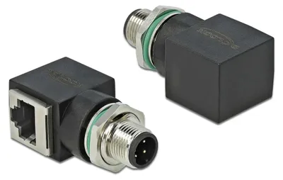 Productafbeelding van Delock netwerkadapter, M12 4-polige stekker (D-gecodeerd) naar RJ45-aansluiting