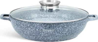 Produktbild von EDENBERG 3.3L 28cm Flachtöpf Kochtopf Flacher Topf Glasdeckel Keramik-Granit Aluminium