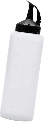 Image de bouteille distributrice d'huile 350ml avec échelle de mesure Grand calibre Bouteille vide translucide étanche avec couvercle