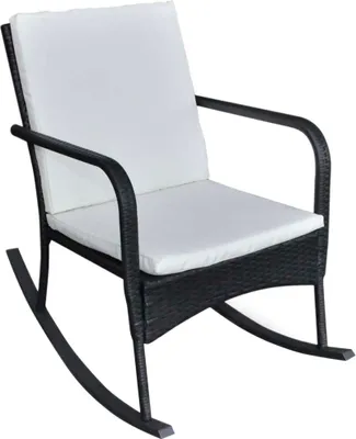 Zdjęcie produktu dla VidaXL 42493, Taras, Obite siedzisko, Technorattan, Stal, Kremowy, Biały, Poliester, 640 mm
