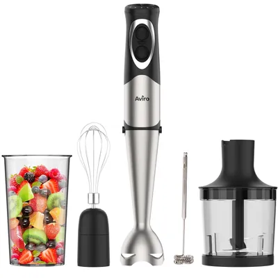 Produktbild von 6-in-1-Stabmixer 1000 W – Set – 20 Geschwindigkeitsstufen – Zerkleinerer, Milchaufschäumer, Schneebe